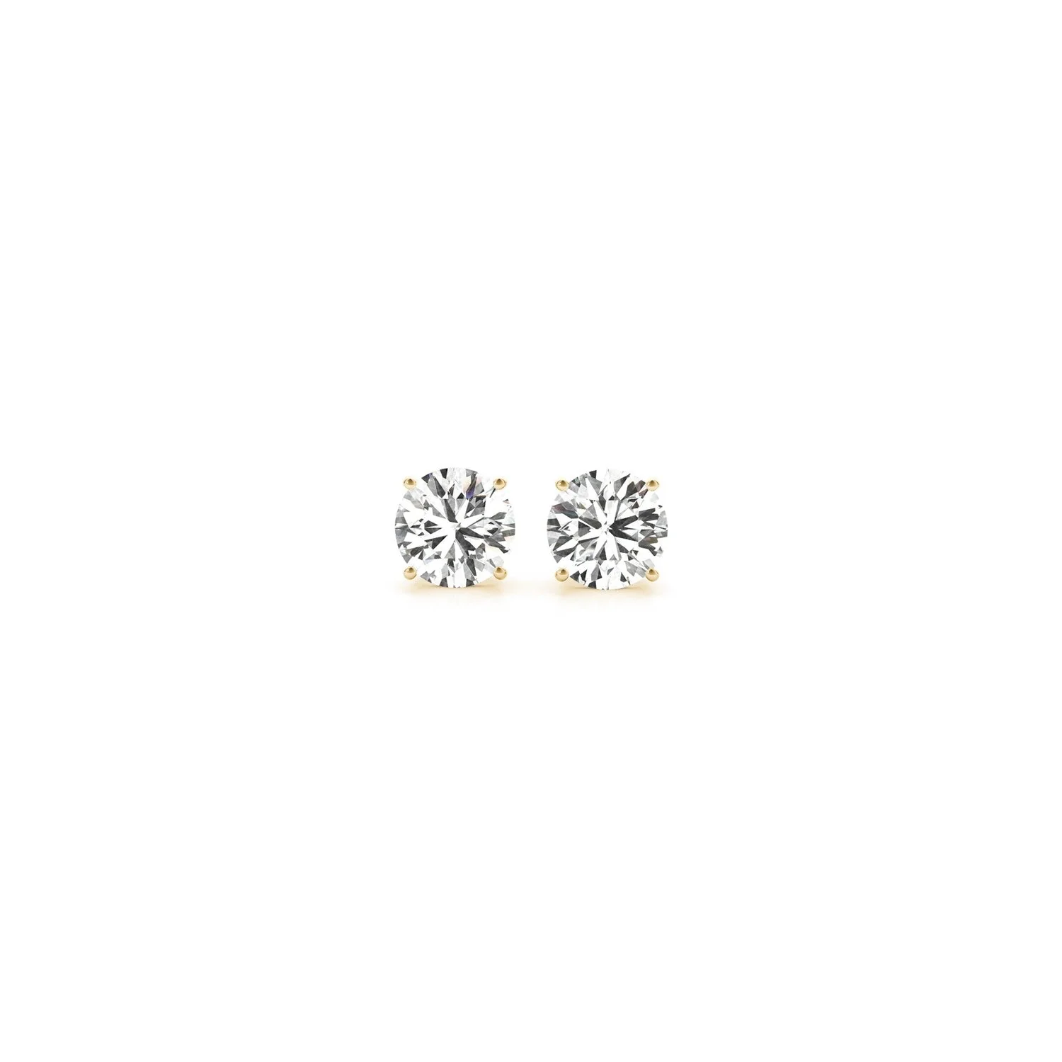 1/2 cttw Lab Grown Round Diamond Stud Earrings 14k Yellow Gold (G/VS2) - Image 5