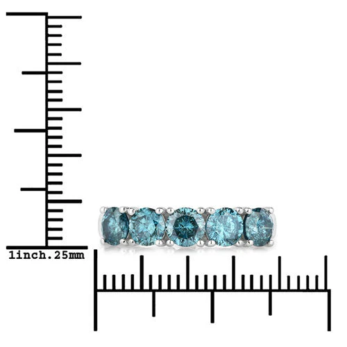 1.22 Carat Genuine Blue Diamond 14K White Gold Ring - Image 3