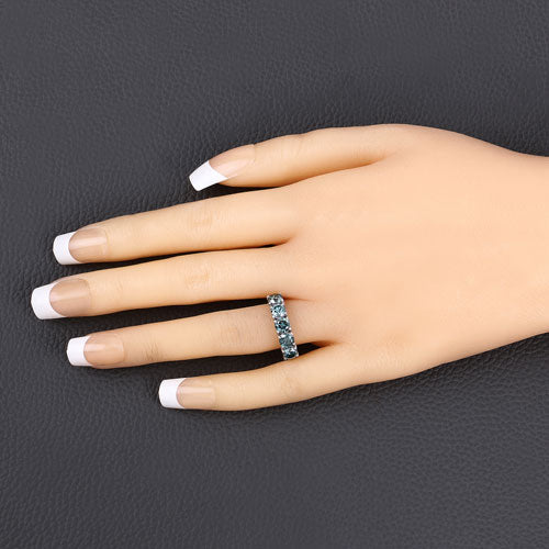 1.22 Carat Genuine Blue Diamond 14K White Gold Ring - Image 5
