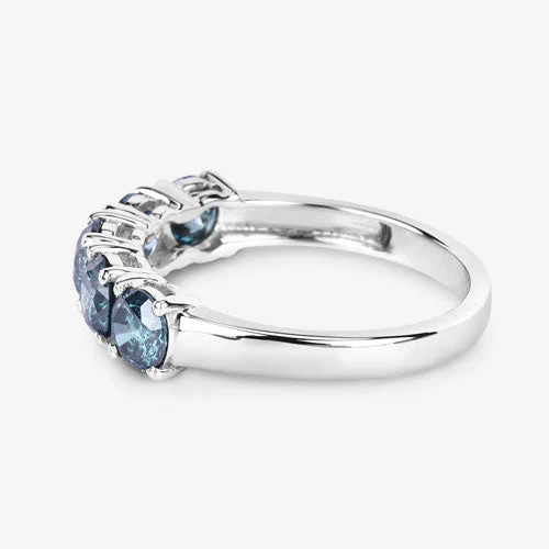 1.22 Carat Genuine Blue Diamond 14K White Gold Ring - Image 6