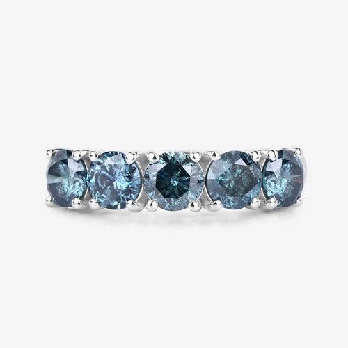 1.22 Carat Genuine Blue Diamond 14K White Gold Ring - Image 8