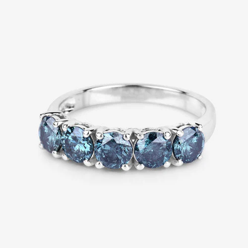 1.22 Carat Genuine Blue Diamond 14K White Gold Ring - Image 9