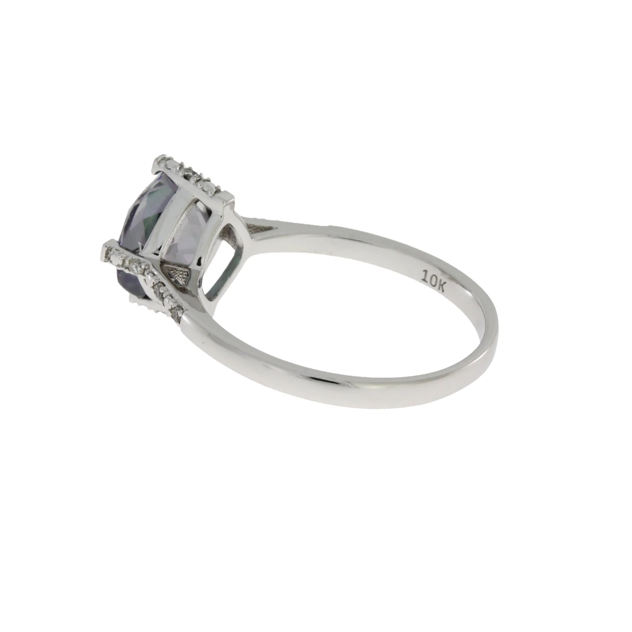 1.25ct Mystic Fire Topaz Diamond Ring 10KT White Gold - Image 2