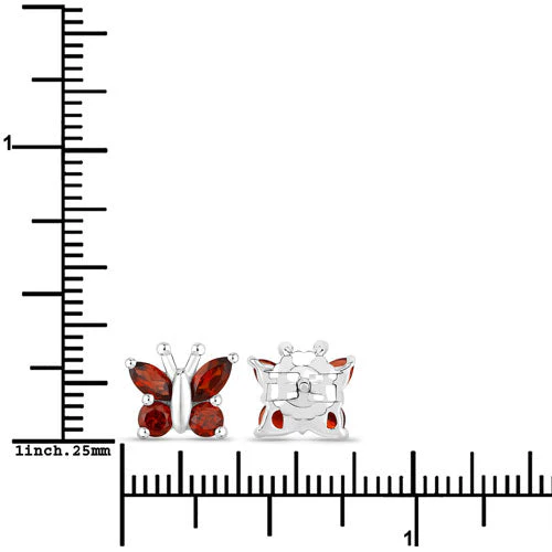 1.28 Carat Genuine Garnet .925 Sterling Silver Earrings - Image 3