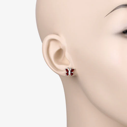 1.28 Carat Genuine Garnet .925 Sterling Silver Earrings - Image 5