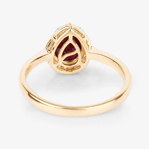 1.30 Carat Genuine Ruby and White Diamond 14K Yellow Gold Ring - Image 7