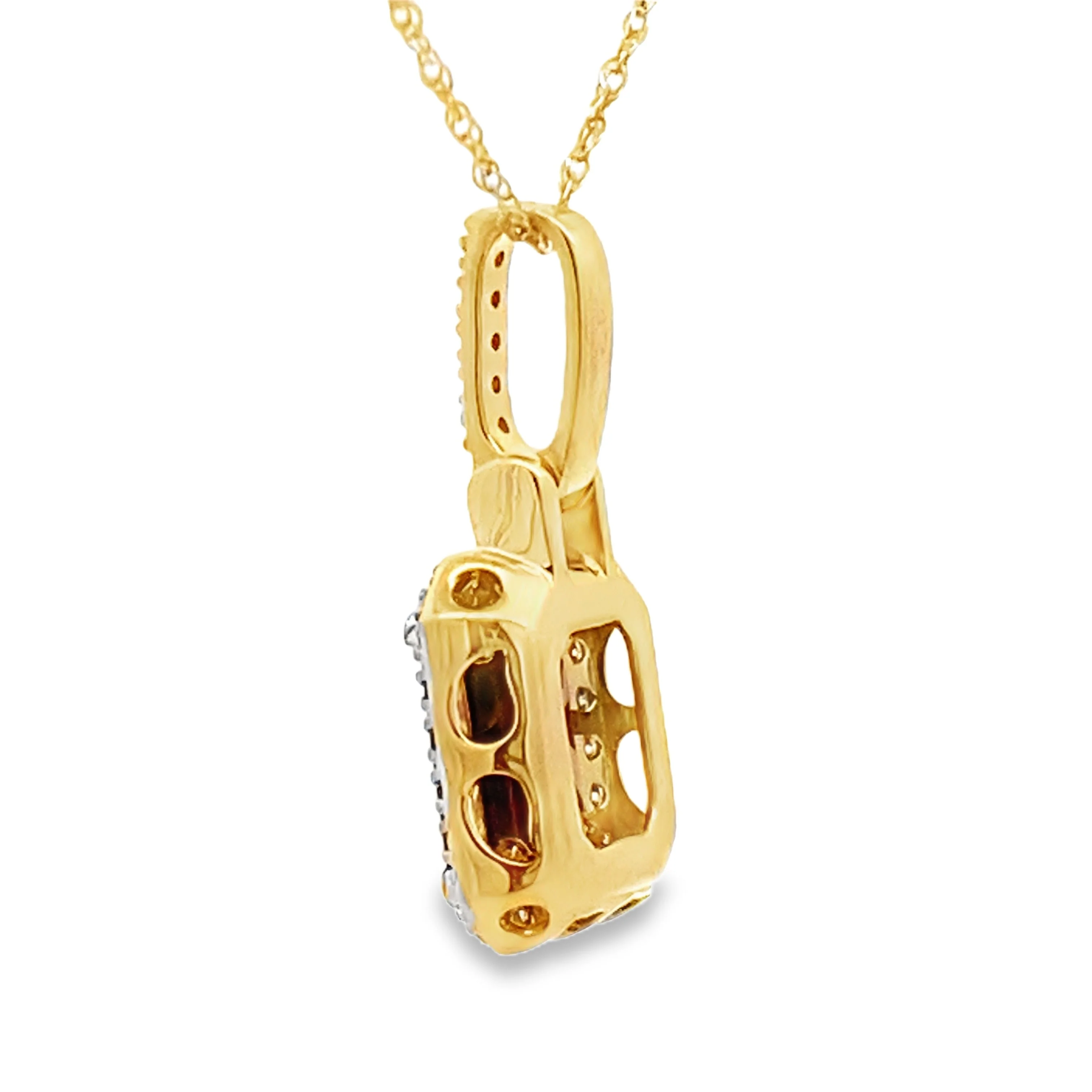 1.31ct Garnet Diamond Fashion Pendants 10KT Yellow Gold - Image 2