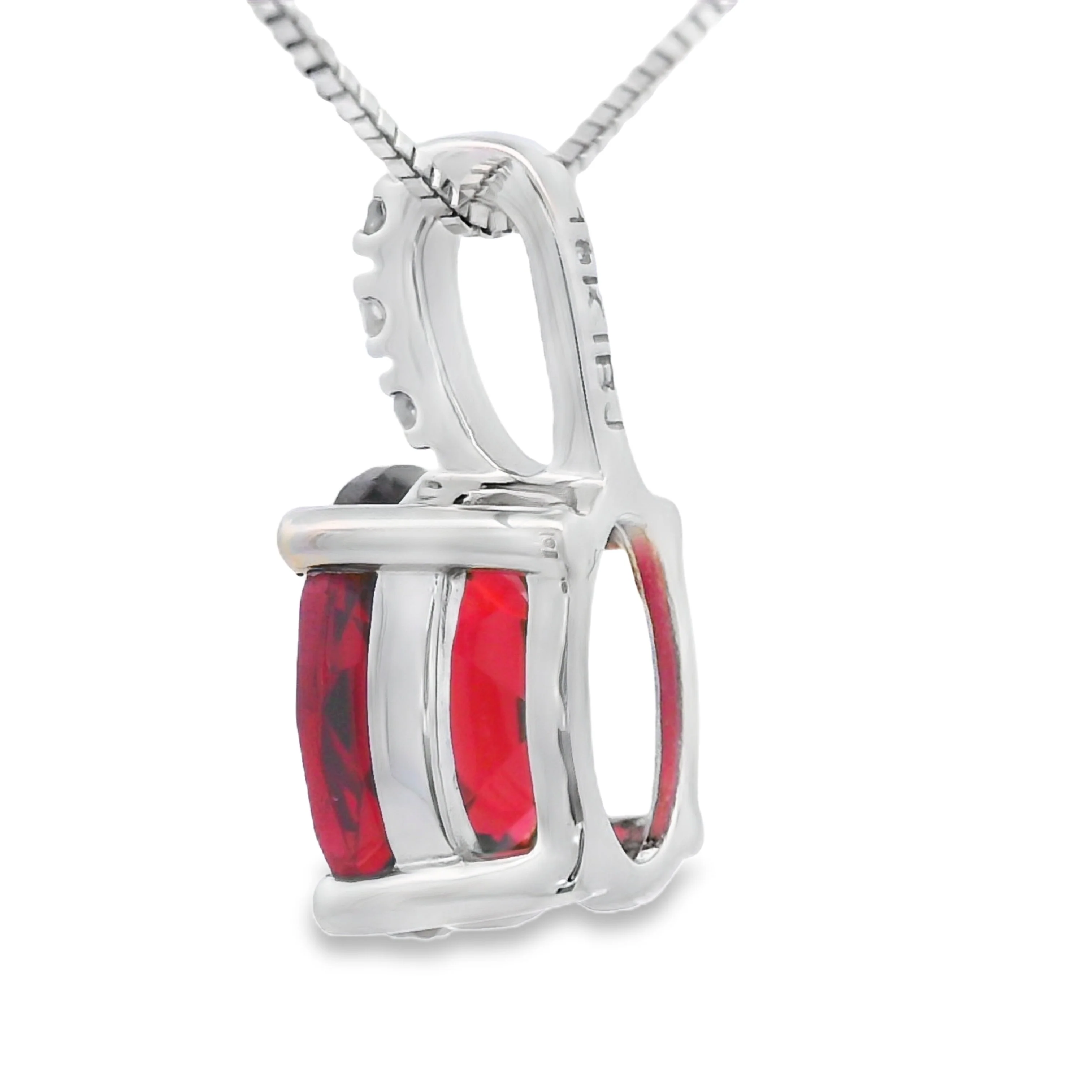 1.34ct Garnet Diamond Fashion Pendants 10KT White Gold - Image 2