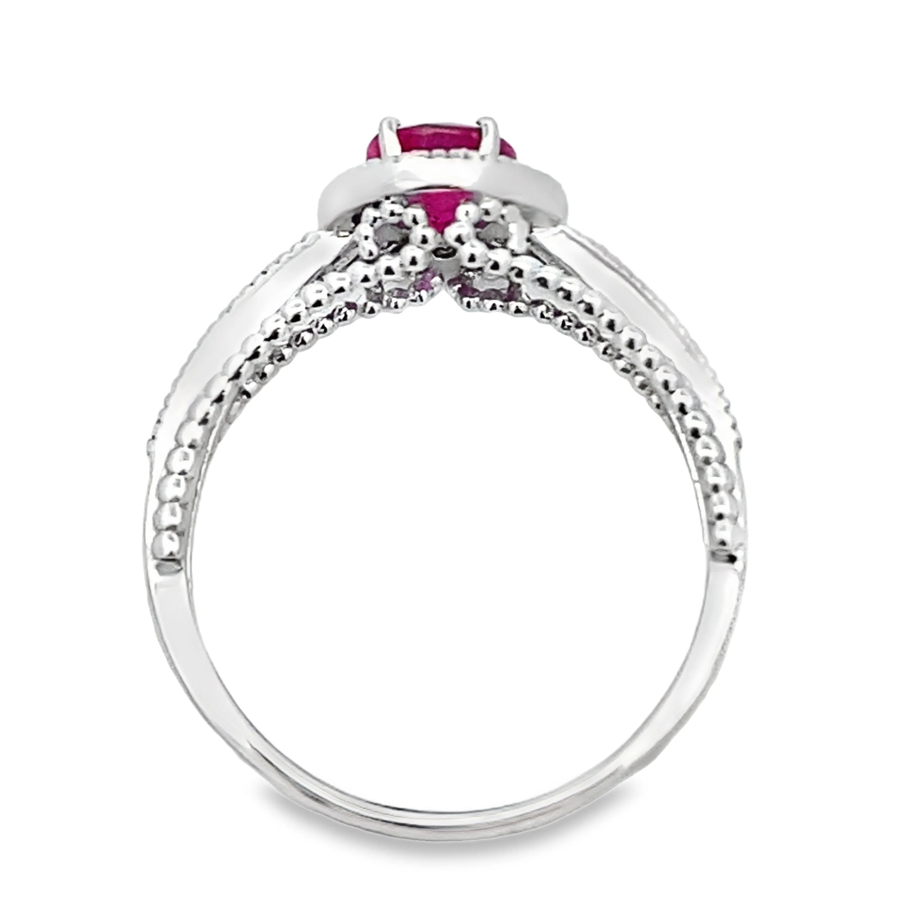 1.35ct Ruby Diamond Ring 14KT White Gold - Image 3