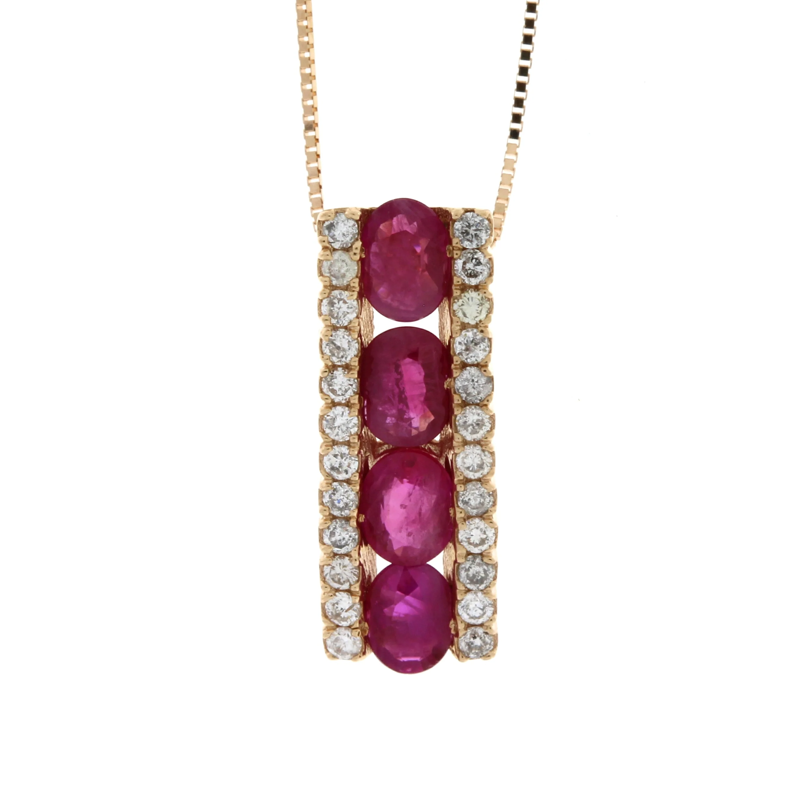 1.39ct Ruby Diamond Fashion Pendants 14KT Rose Gold - Image 3