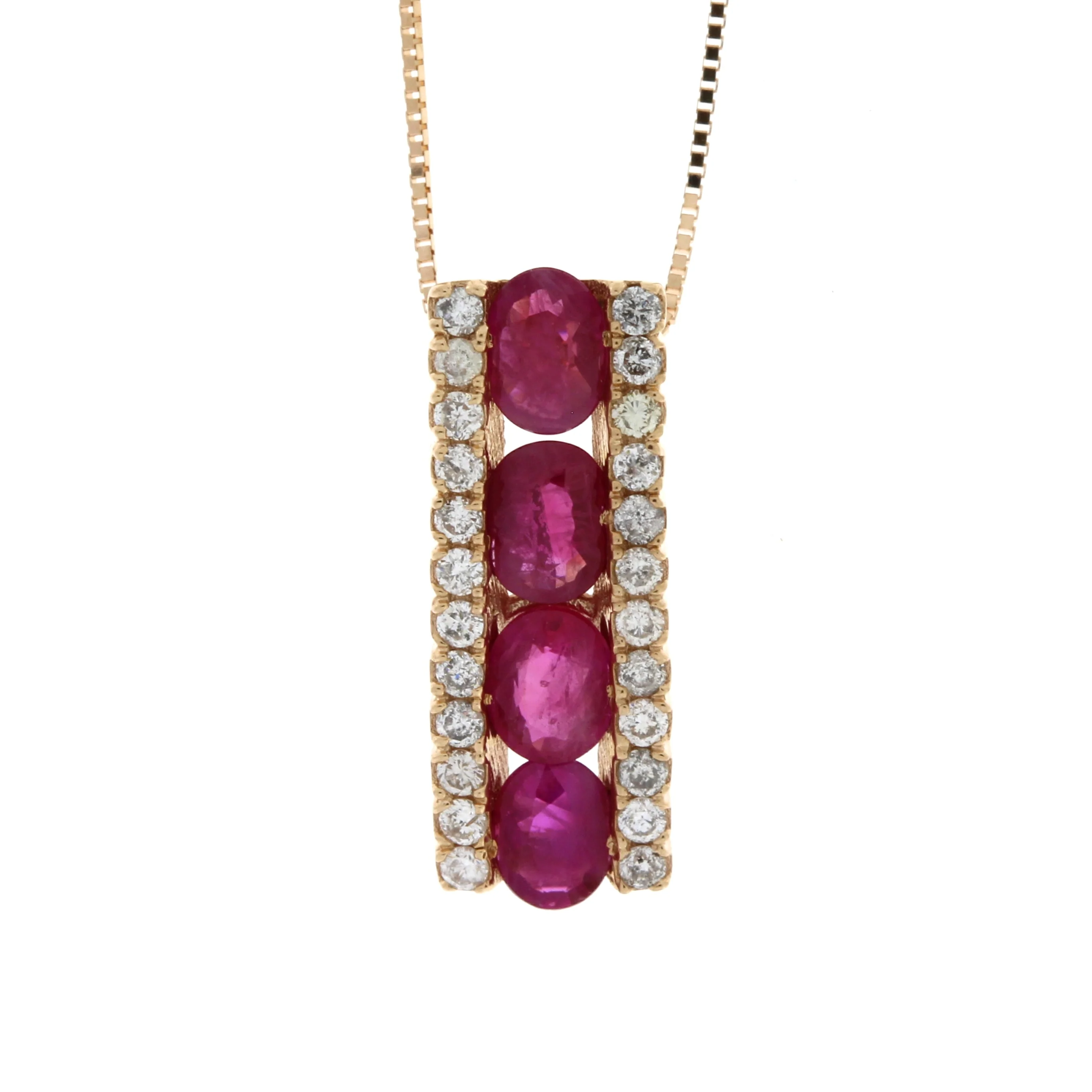 1.39ct Ruby Diamond Fashion Pendants 14KT Rose Gold - Image 4