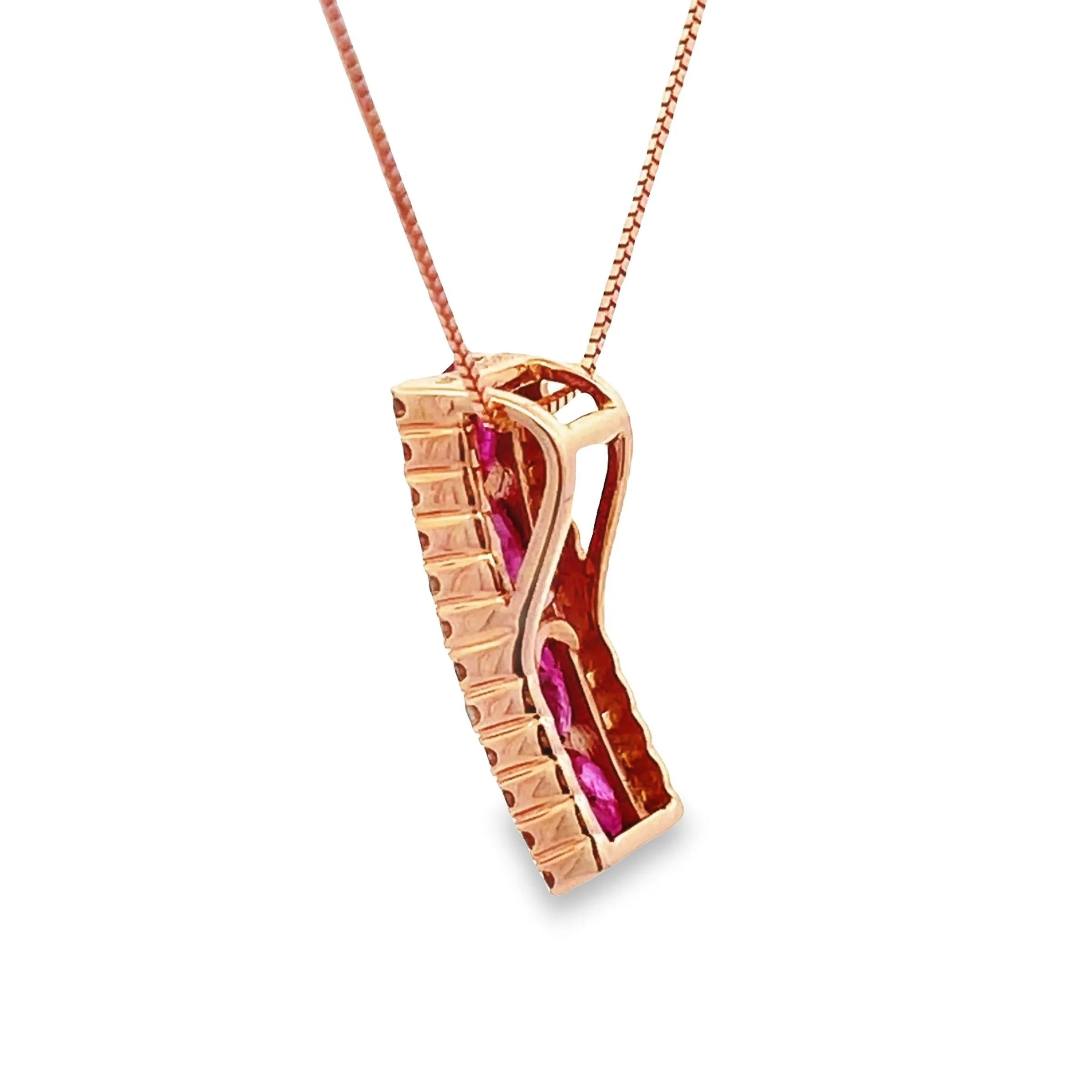 1.39ct Ruby Diamond Fashion Pendants 14KT Rose Gold - Image 5