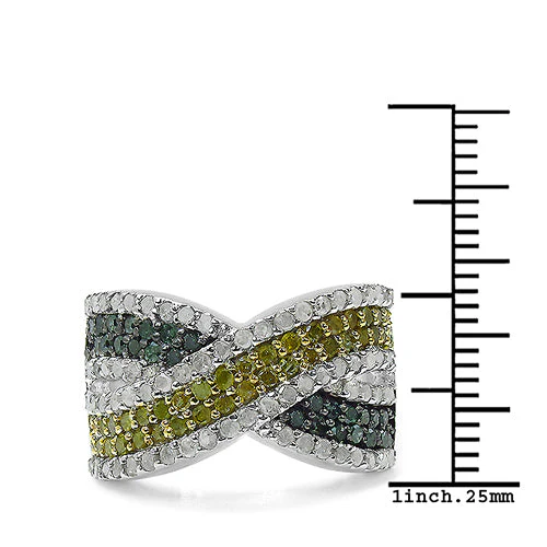 1.44 Carat Genuine Multi Diamond .925 Sterling Silver Ring - Image 3