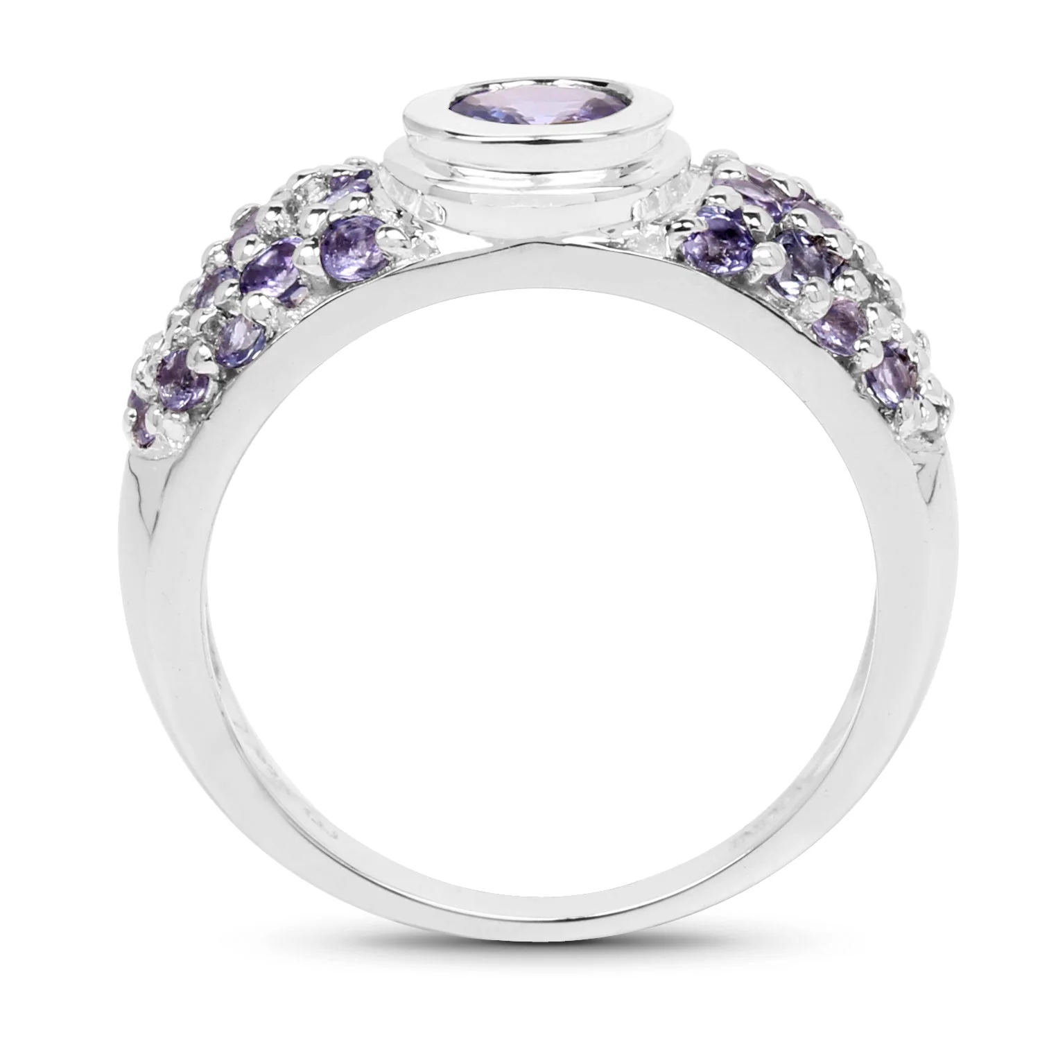 1.45 Carat Genuine Tanzanite .925 Sterling Silver Ring - Image 2