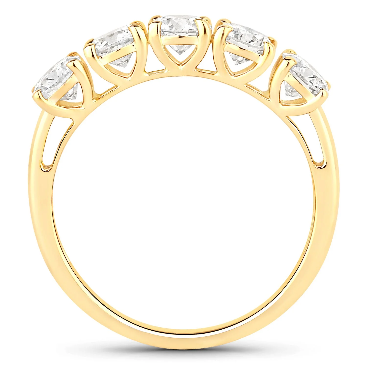 1.50 Carat Genuine Lab Grown Diamond 14K Yellow Gold Ring - Image 2