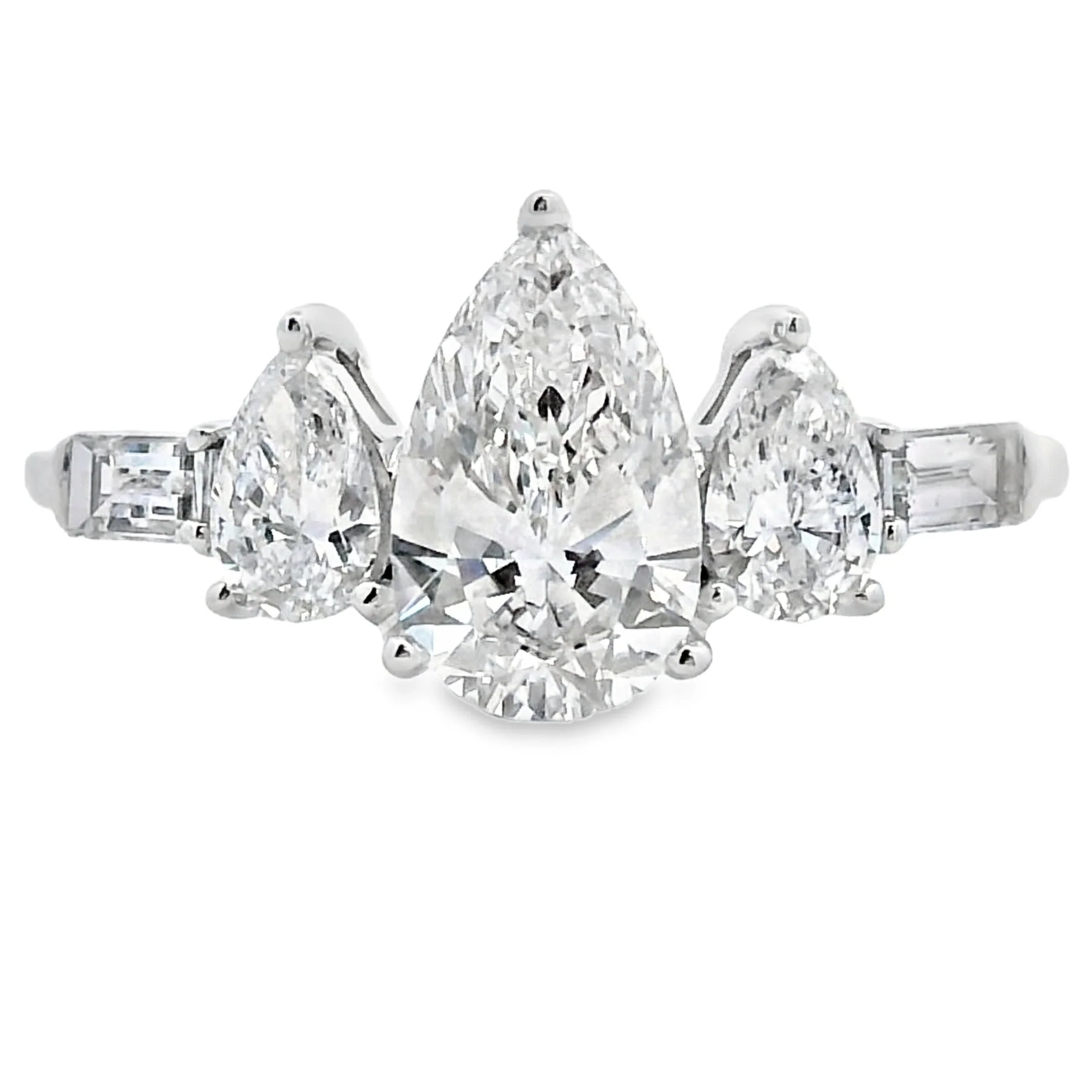 1.50ct Lab Grown Diamond 3 Stone Ring 14KT White Gold