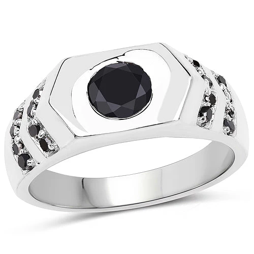 1.53 Carat Genuine Black Diamond .925 Sterling Silver Ring - Image 4