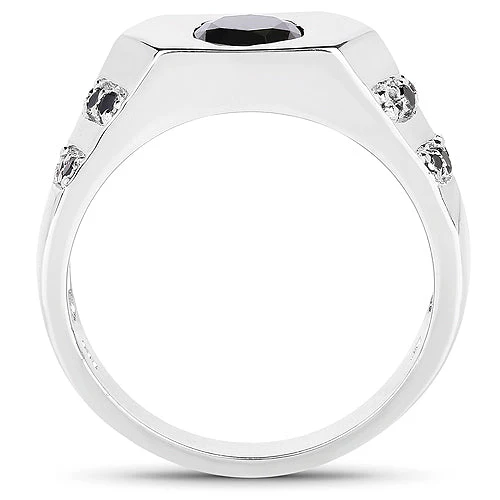 1.53 Carat Genuine Black Diamond .925 Sterling Silver Ring - Image 5