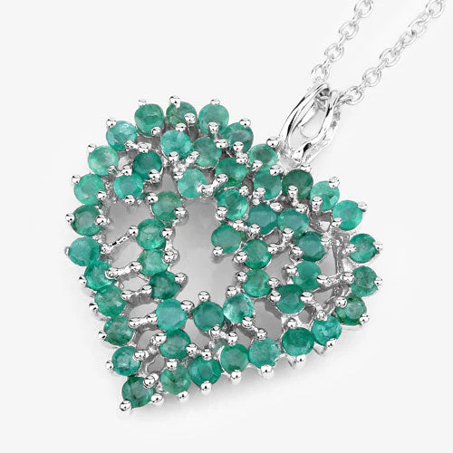 1.53 Carat Genuine Emerald .925 Sterling Silver Pendant - Image 10