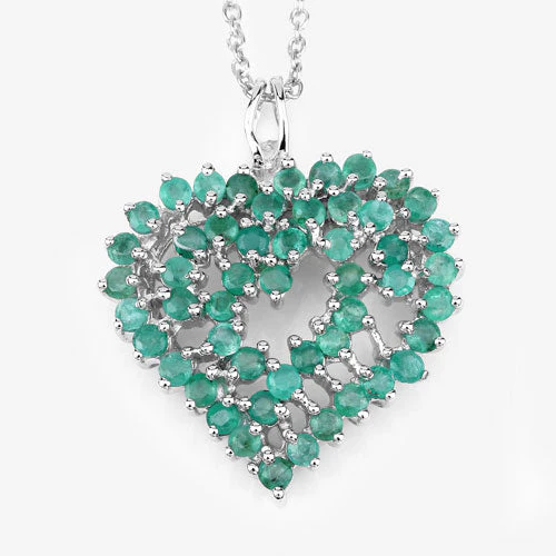 1.53 Carat Genuine Emerald .925 Sterling Silver Pendant - Image 11
