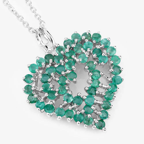 1.53 Carat Genuine Emerald .925 Sterling Silver Pendant - Image 12