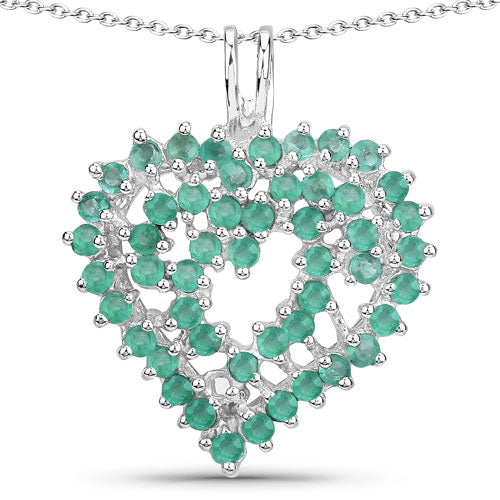 1.53 Carat Genuine Emerald .925 Sterling Silver Pendant - Image 5