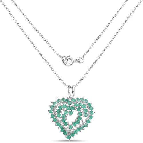 1.53 Carat Genuine Emerald .925 Sterling Silver Pendant - Image 6