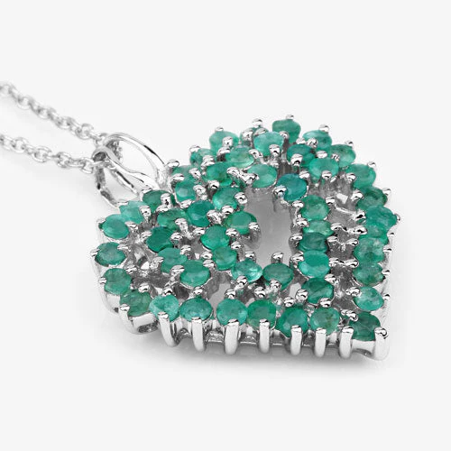 1.53 Carat Genuine Emerald .925 Sterling Silver Pendant - Image 8