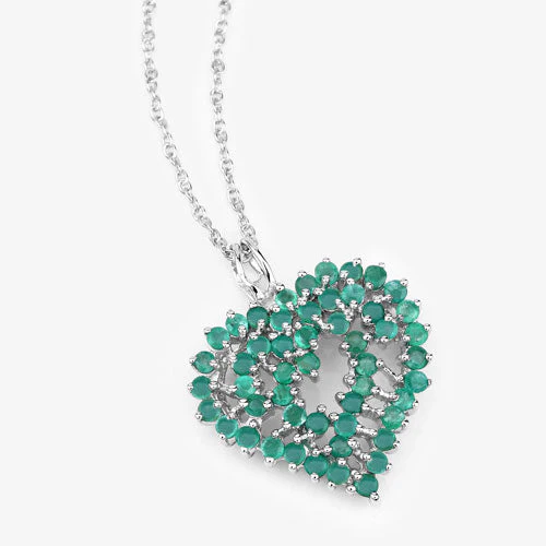 1.53 Carat Genuine Emerald .925 Sterling Silver Pendant - Image 9