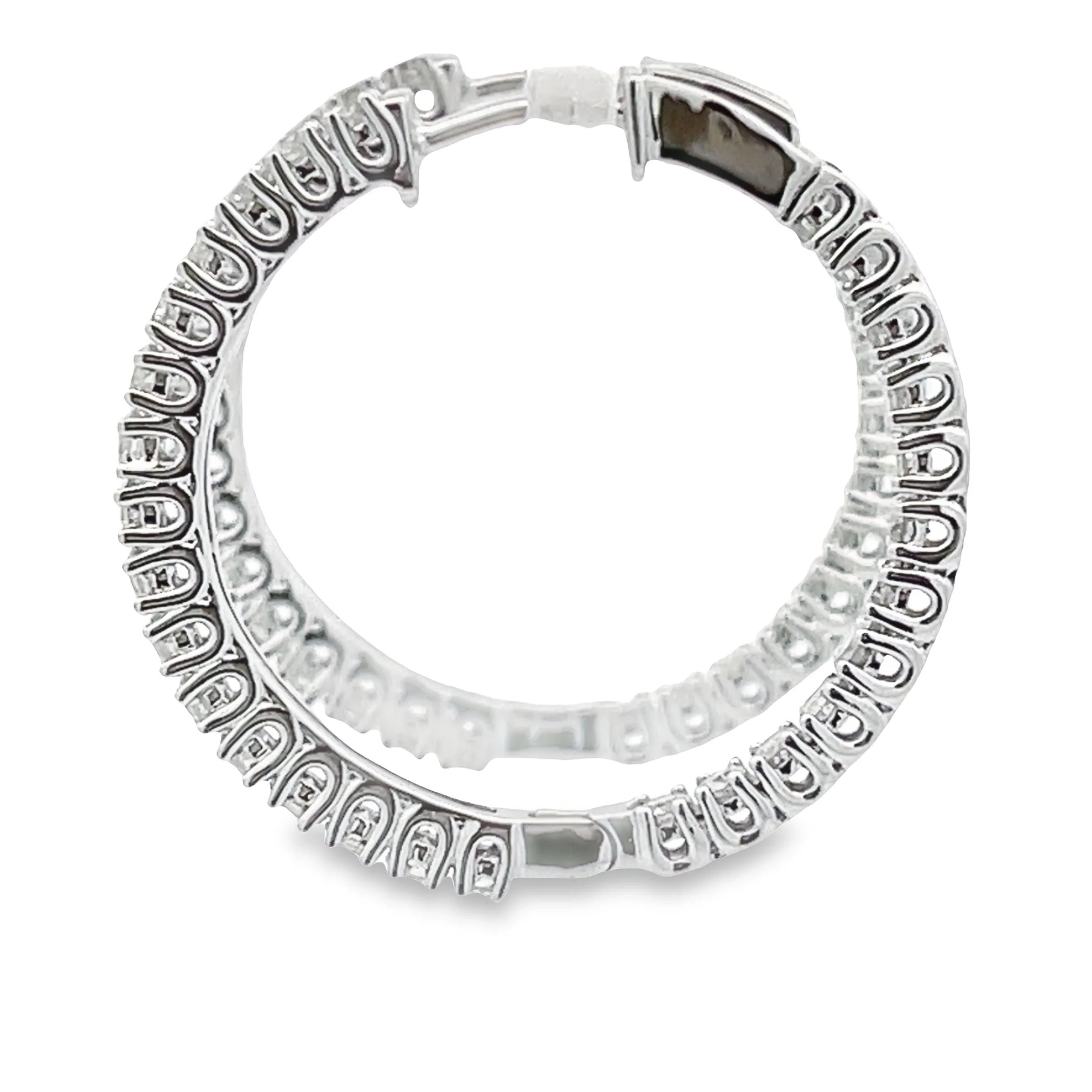 1.53ct Diamond Hoop Earrings 10KT White Gold - Image 2