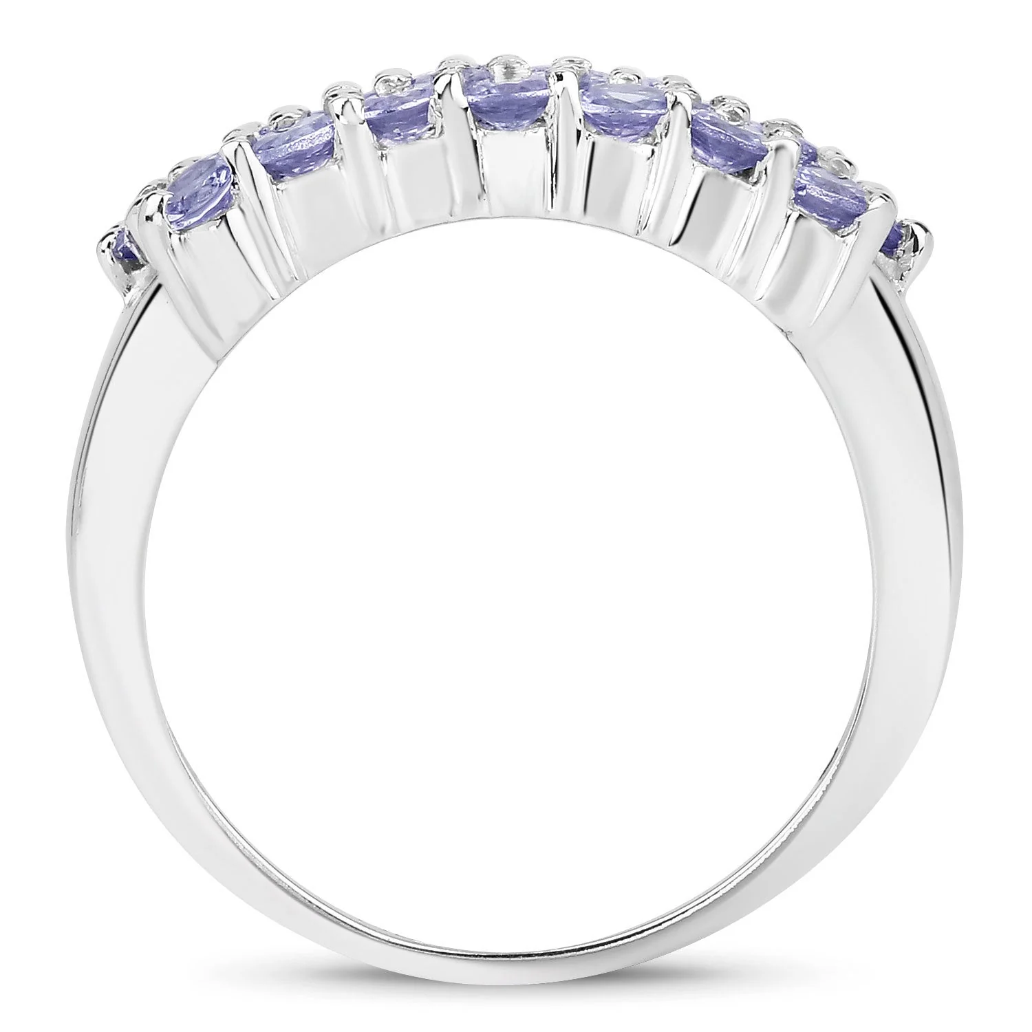 1.54 Carat Genuine Tanzanite .925 Sterling Silver Ring - Image 2