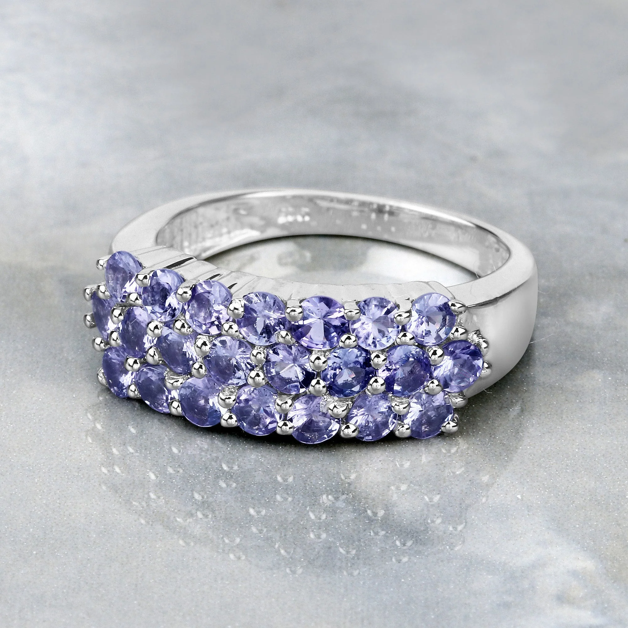 1.54 Carat Genuine Tanzanite .925 Sterling Silver Ring - Image 4