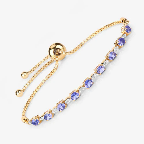 1.56 Carat Genuine Tanzanite and White Diamond .925 Sterling Silver Bracelet - Image 11