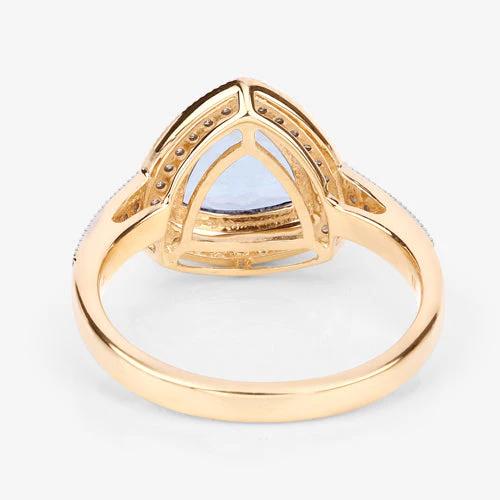 1.58 Carat Genuine Aquamarine and White Diamond 14K Yellow Gold Ring - Image 13