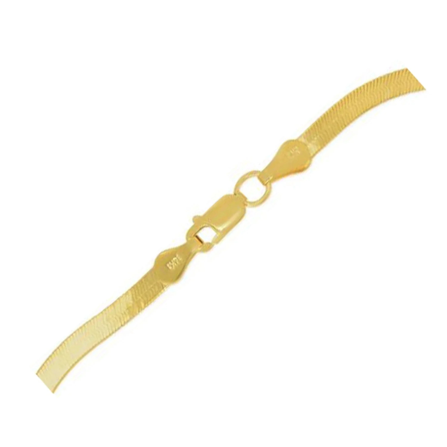 1.5mm 14k Yellow Gold Super Flex Herringbone Anklet - Image 3
