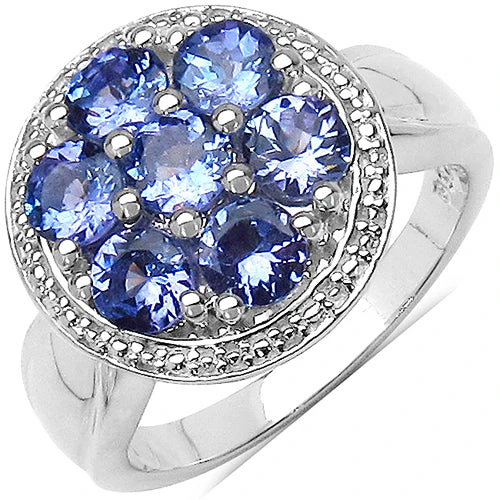 1.61 Carat Genuine Tanzanite .925 Sterling Silver Ring - Image 4