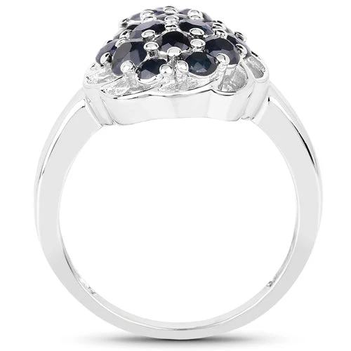 1.62 Carat Genuine Blue Sapphire .925 Sterling Silver Ring - Image 5
