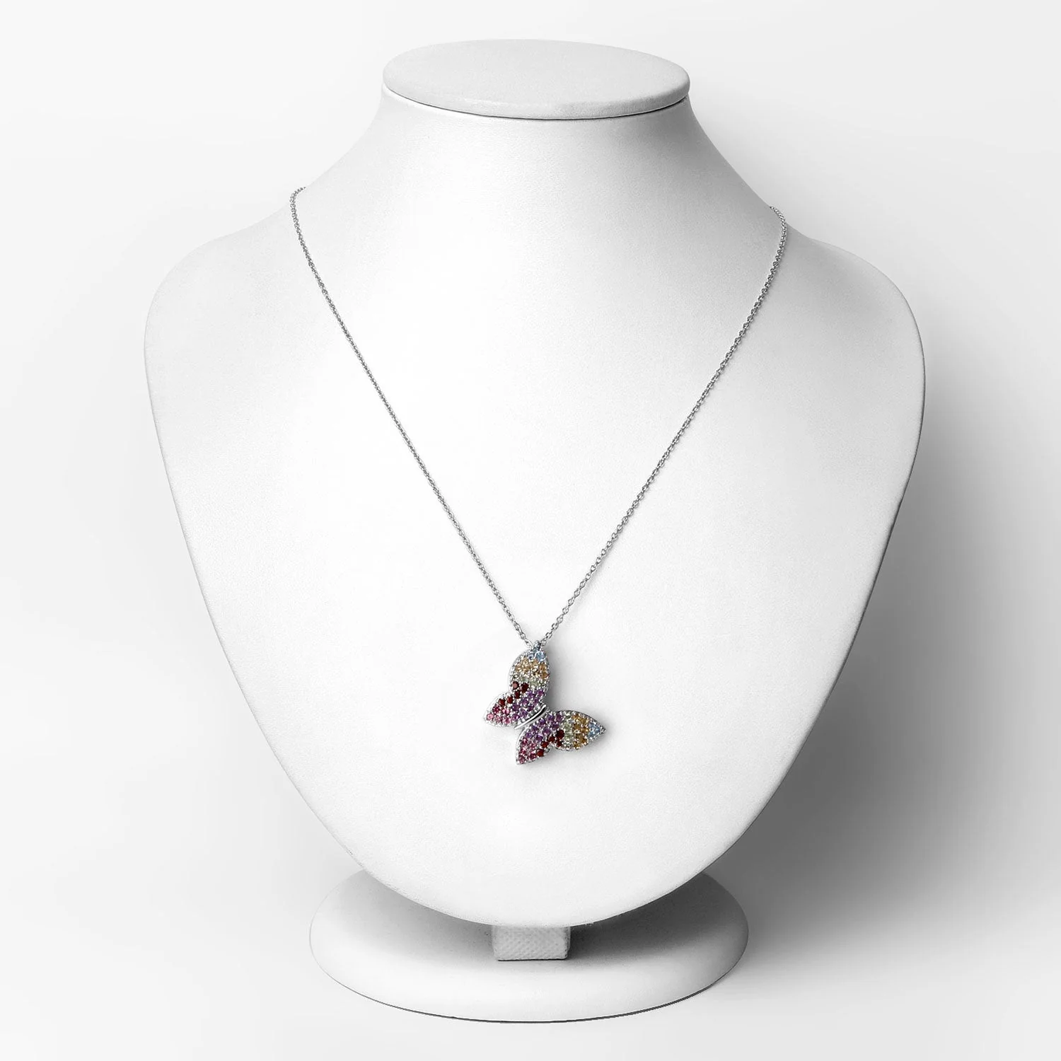 1.62 Carat Genuine Multi Stones .925 Sterling Silver Pendant - Image 2