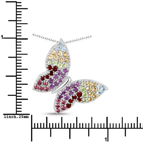 1.62 Carat Genuine Multi Stones .925 Sterling Silver Pendant - Image 7