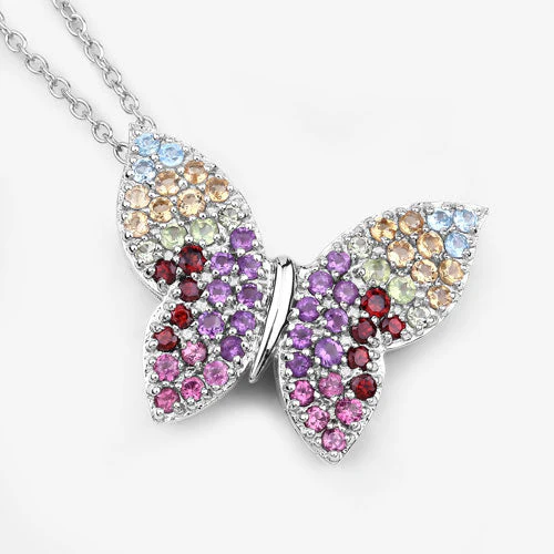 1.62 Carat Genuine Multi Stones .925 Sterling Silver Pendant - Image 8