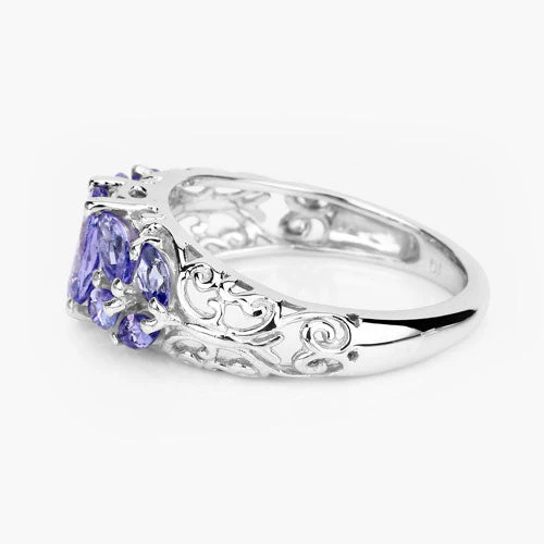 1.63 Carat Genuine Tanzanite .925 Sterling Silver Ring - Image 11