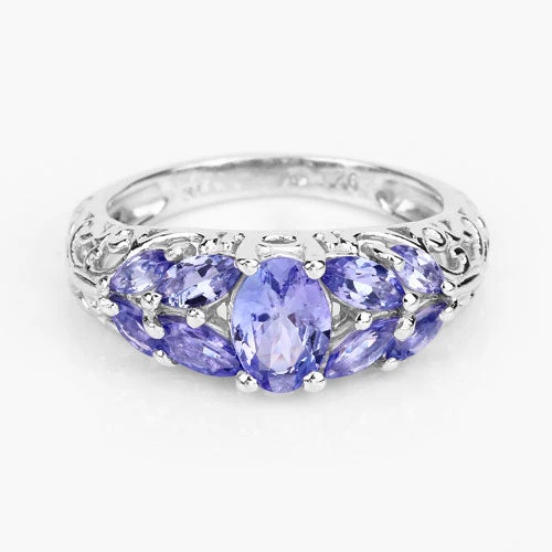 1.63 Carat Genuine Tanzanite .925 Sterling Silver Ring - Image 12
