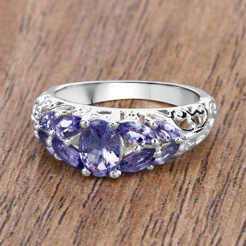 1.63 Carat Genuine Tanzanite .925 Sterling Silver Ring - Image 13