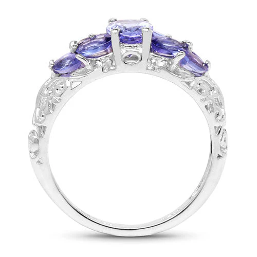 1.63 Carat Genuine Tanzanite .925 Sterling Silver Ring - Image 6