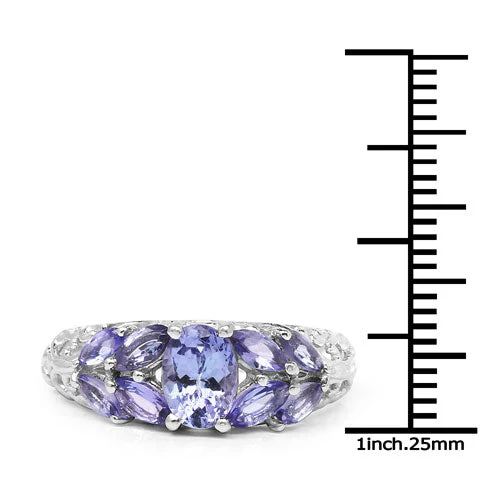 1.63 Carat Genuine Tanzanite .925 Sterling Silver Ring - Image 7