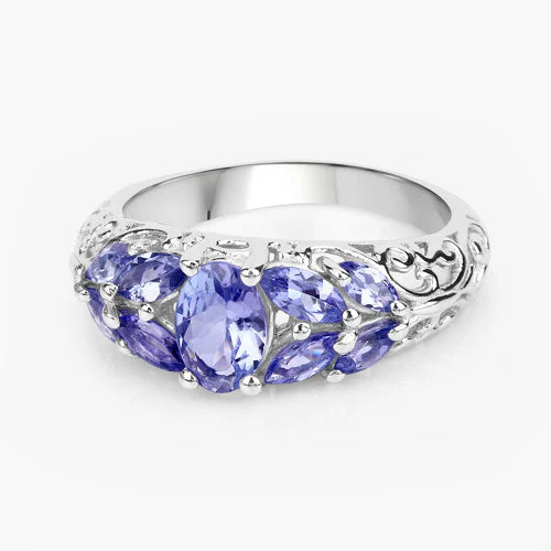 1.63 Carat Genuine Tanzanite .925 Sterling Silver Ring - Image 8
