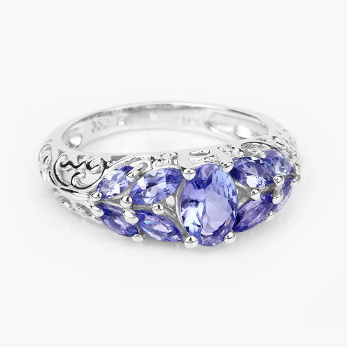 1.63 Carat Genuine Tanzanite .925 Sterling Silver Ring - Image 9