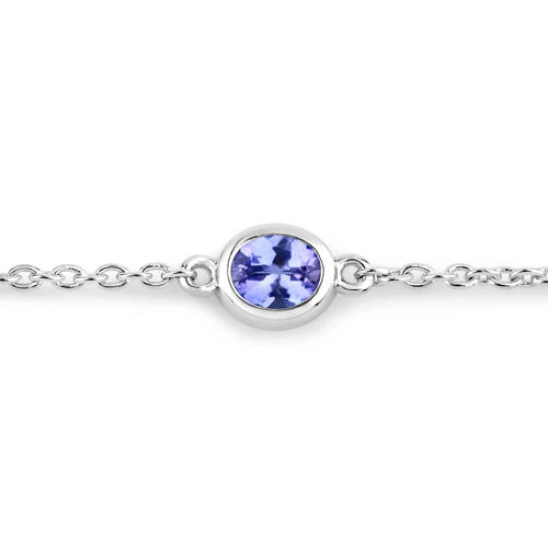 1.65 Carat Genuine Tanzanite .925 Sterling Silver Bracelet - Image 6