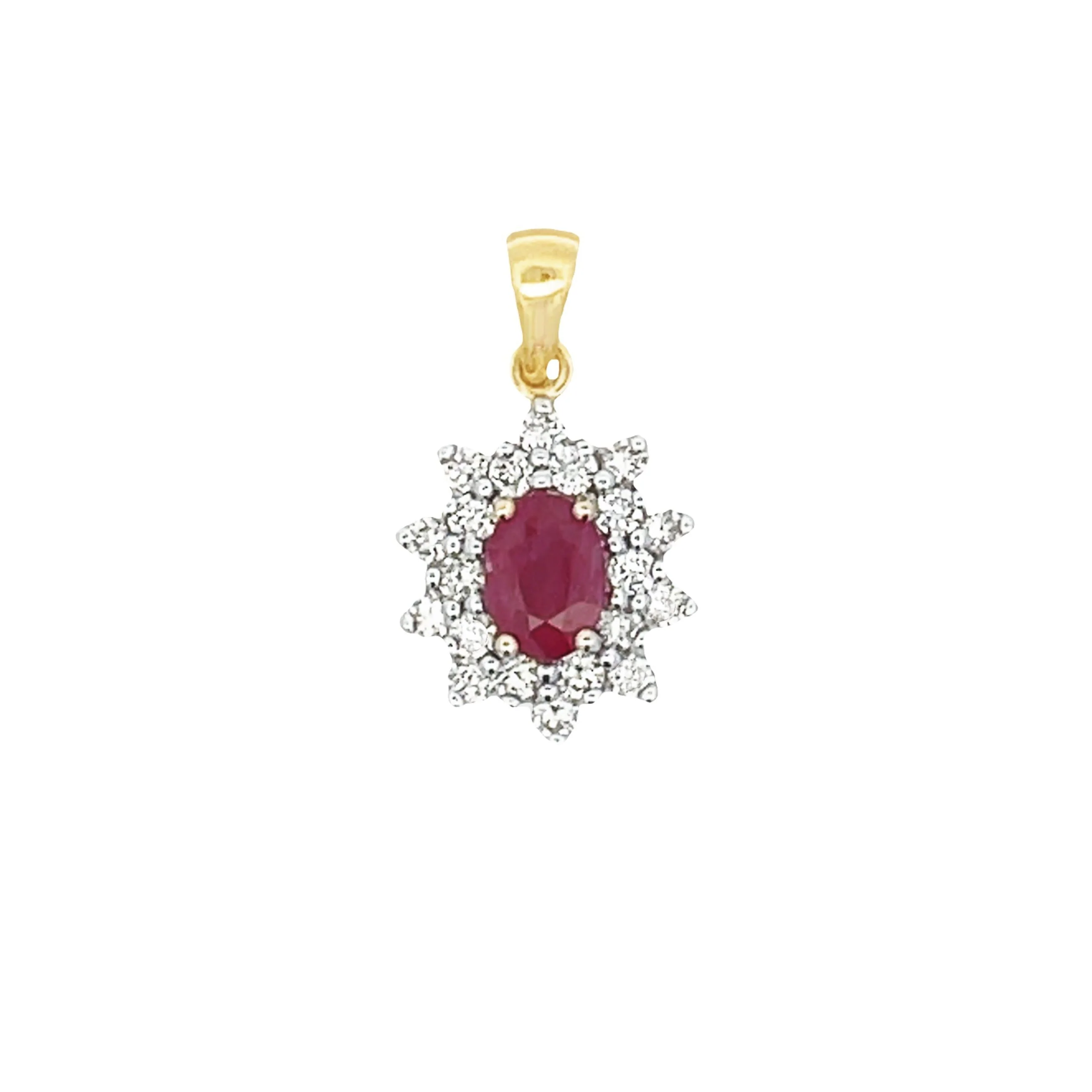 1.65ct Ruby Diamond Fashion Pendants 14KT Yellow Gold - Image 3