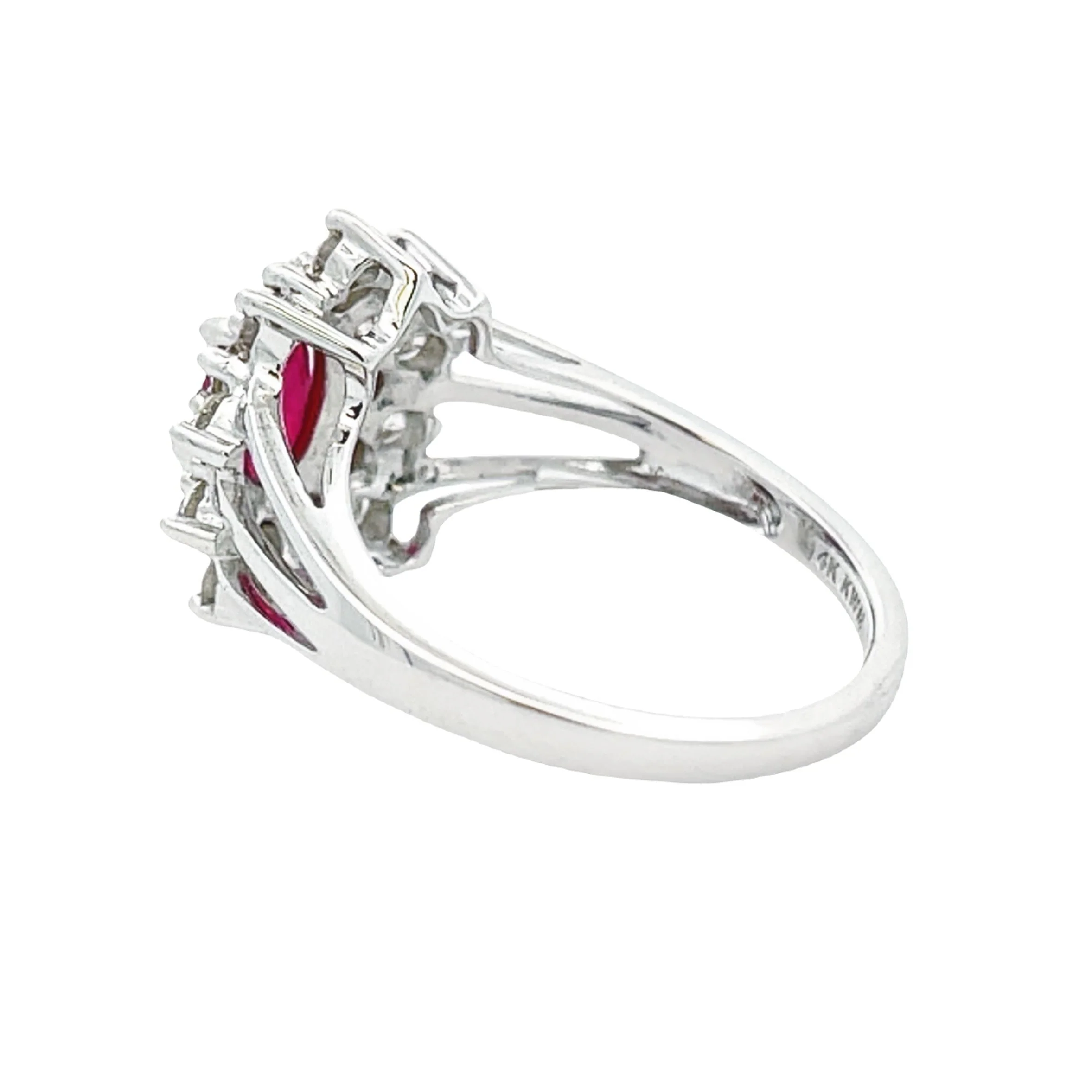 1.65ct Ruby Diamond Ring 14KT White Gold - Image 5